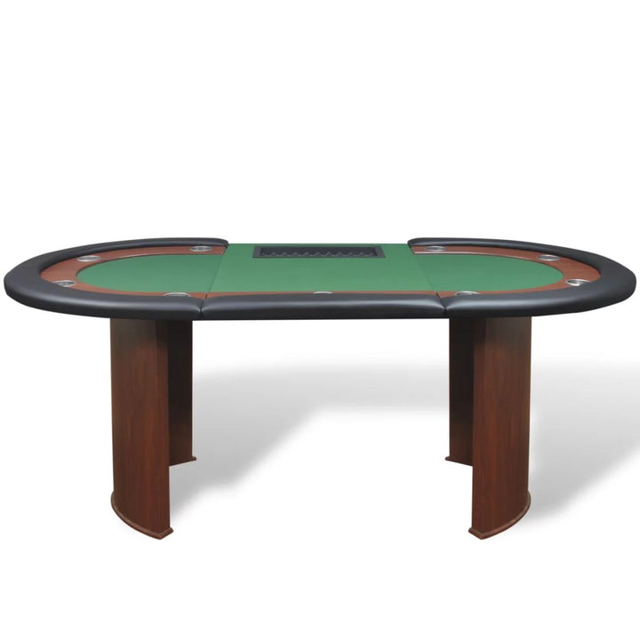 Pokertafel voor 10 personen met dealervak en fichebak groen - Griffin Retail