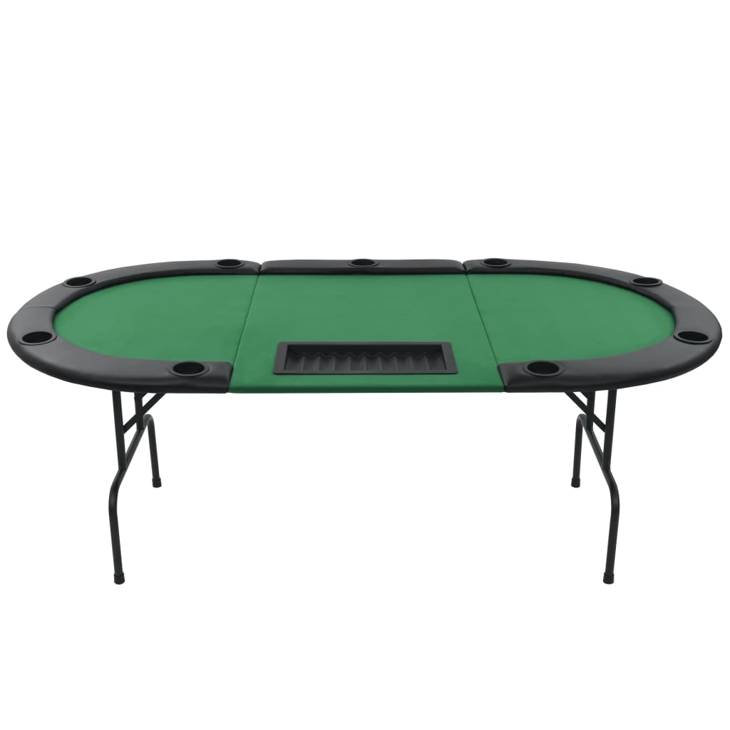 Pokertafel voor 9 spelers ovaal 3-voudig inklapbaar groen - Griffin Retail