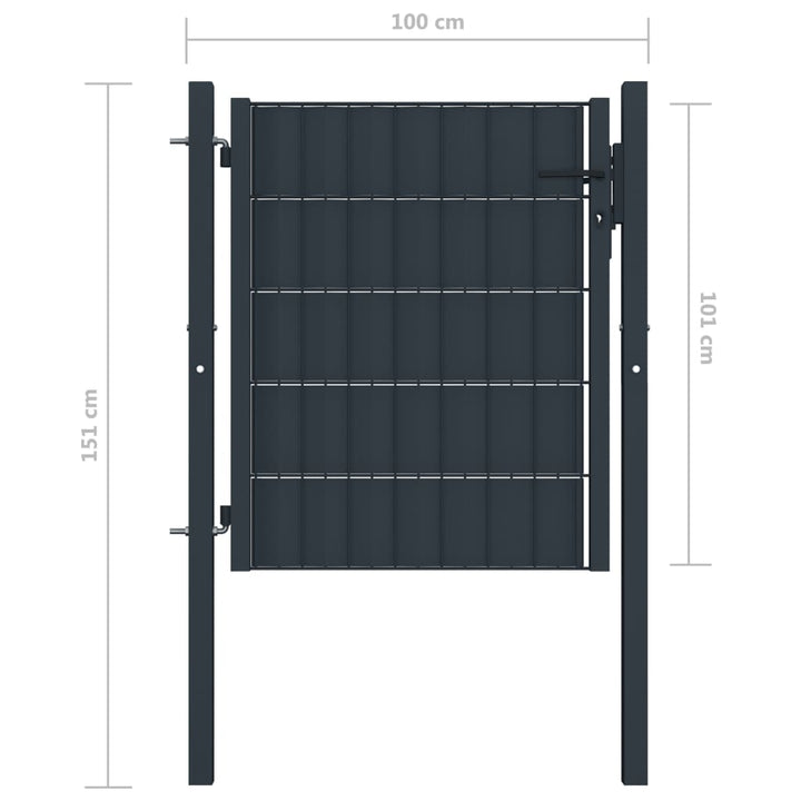 Poort 100x101 cm PVC en staal antracietkleurig - Griffin Retail