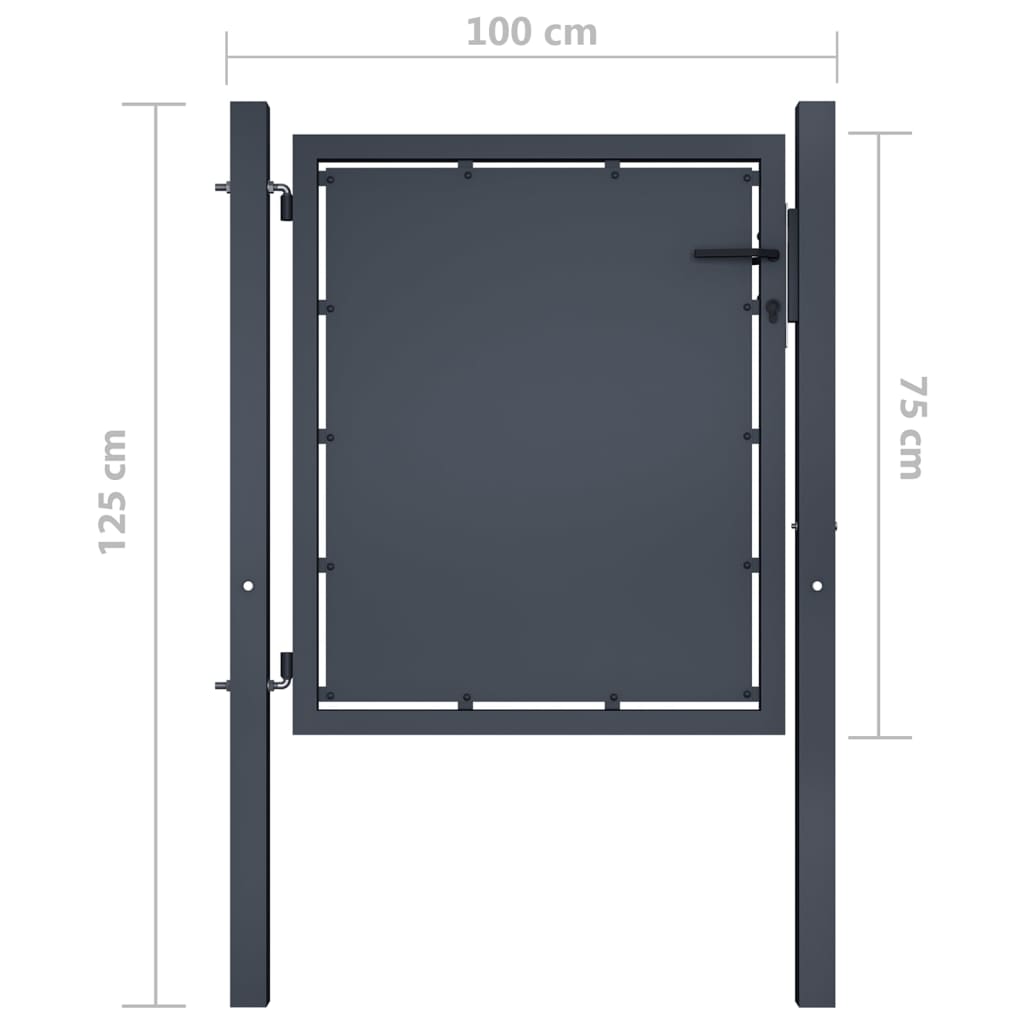 Poort 100x75 cm staal antraciet - Griffin Retail
