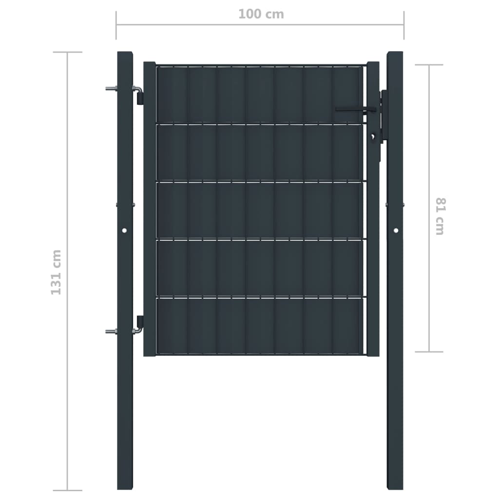 Poort 100x81 cm PVC en staal antracietkleurig - Griffin Retail