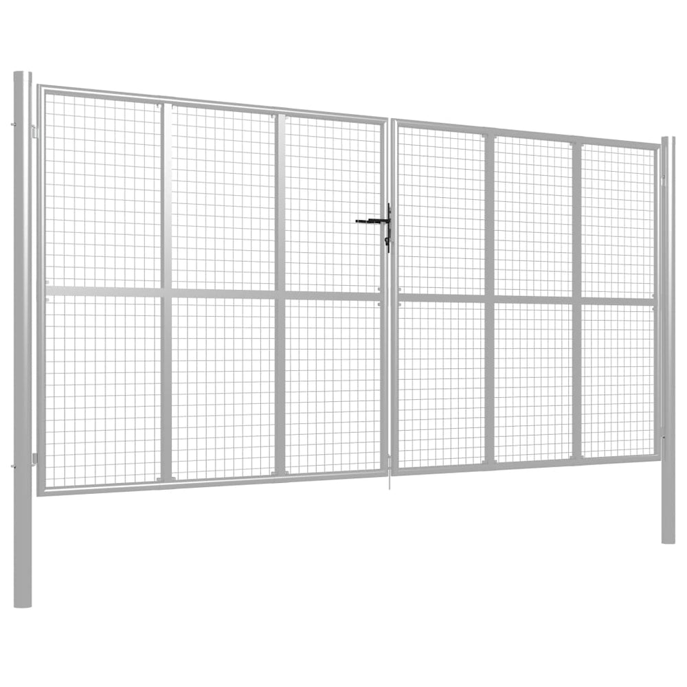 Poort 415x225 cm gegalvaniseerd staal zilverkleurig - Griffin Retail