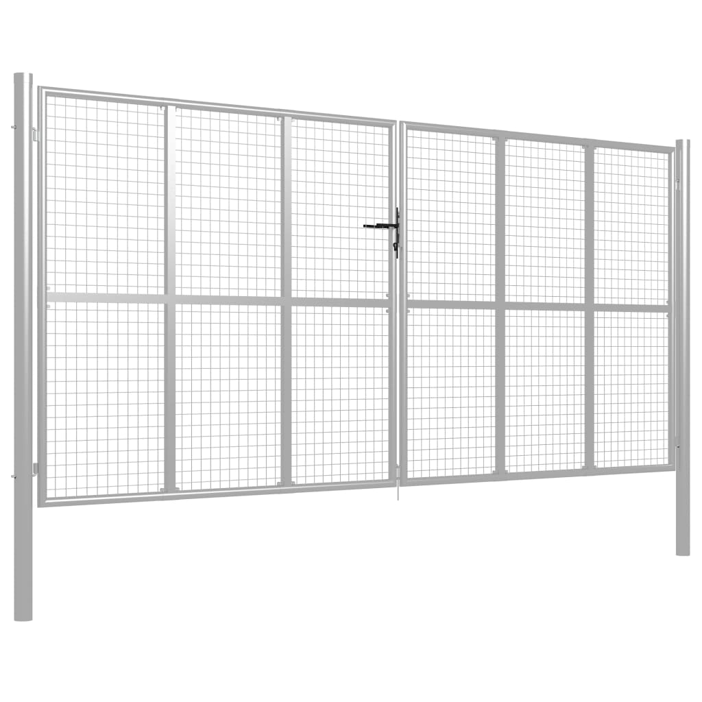 Poort 415x225 cm gegalvaniseerd staal zilverkleurig - Griffin Retail