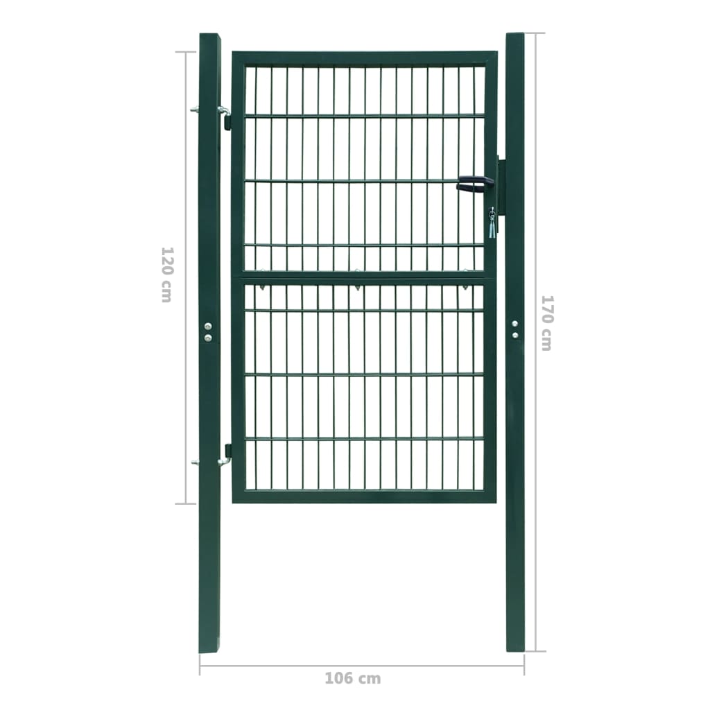 Poort dubbelstaafmat (enkel) 106x170 cm groen - Griffin Retail