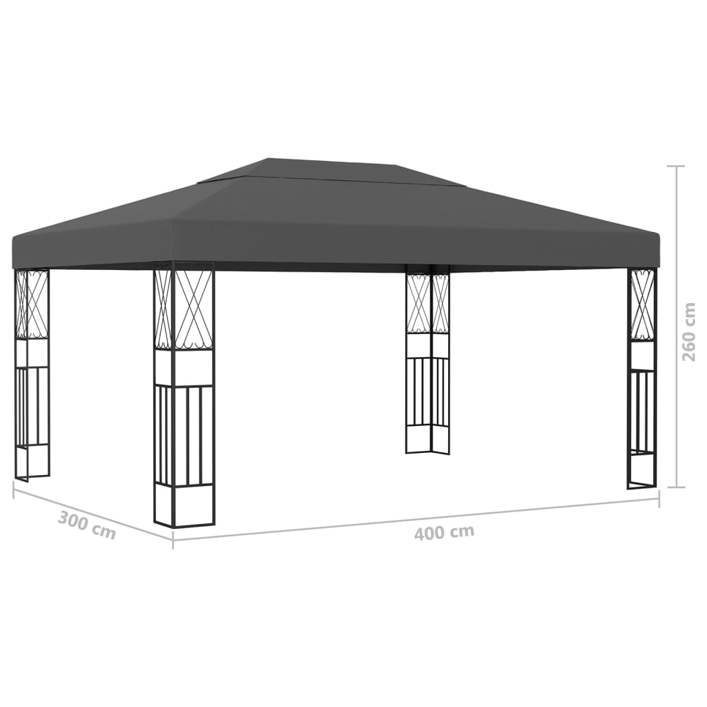 Prieel 3x4 m stof antraciet - Griffin Retail