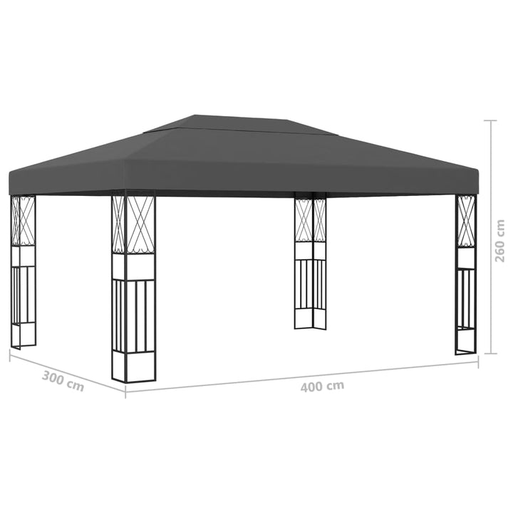 Prieel 3x4 m stof antraciet - Griffin Retail