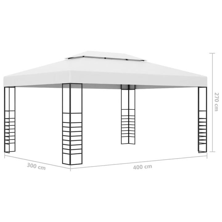 Prieel met lichtslinger 4x3x2,7 m wit - Griffin Retail