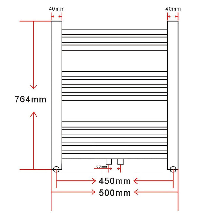 Radiator/handdoekenrek recht 500x764 mm - Griffin Retail