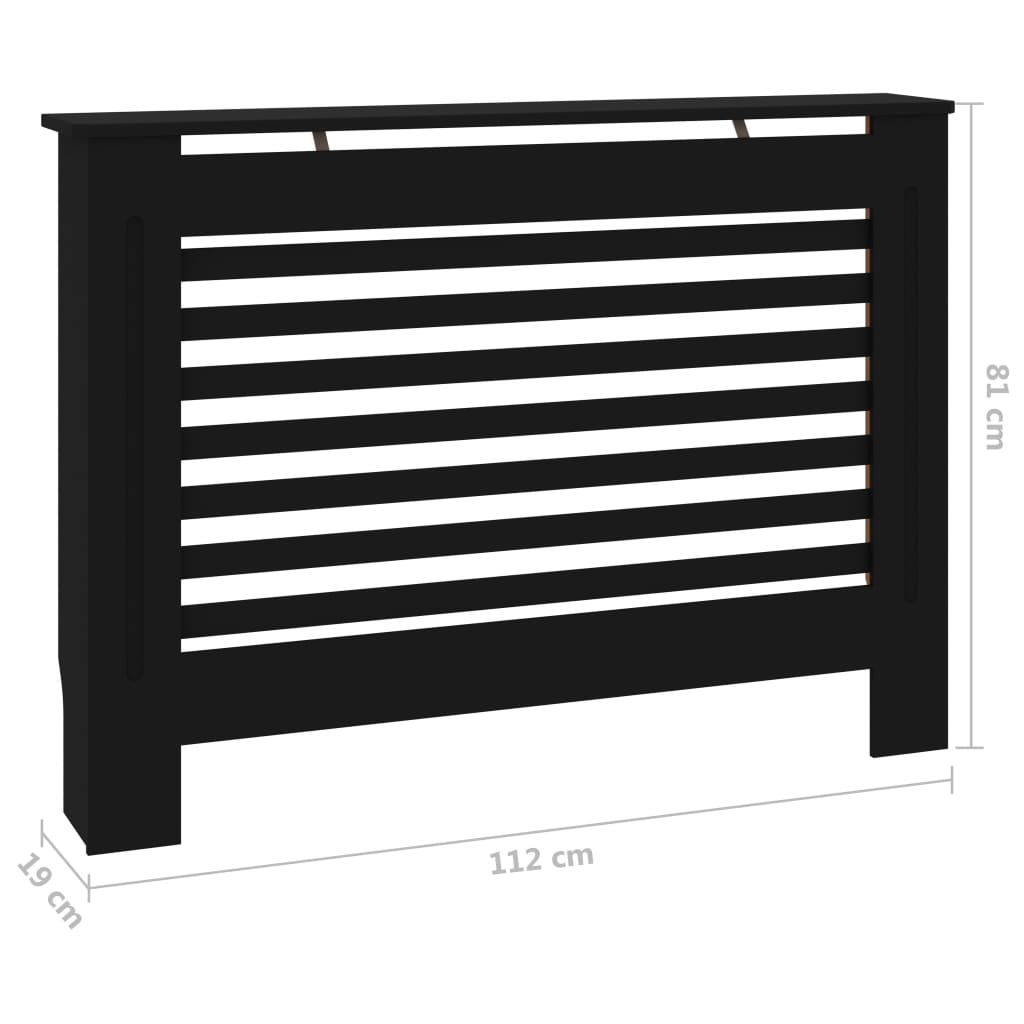 Radiatorombouw 112x19x81 cm MDF zwart - Griffin Retail