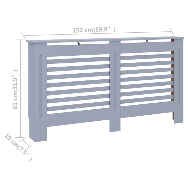 Radiatorombouw 152x19x81 cm MDF antraciet - Griffin Retail