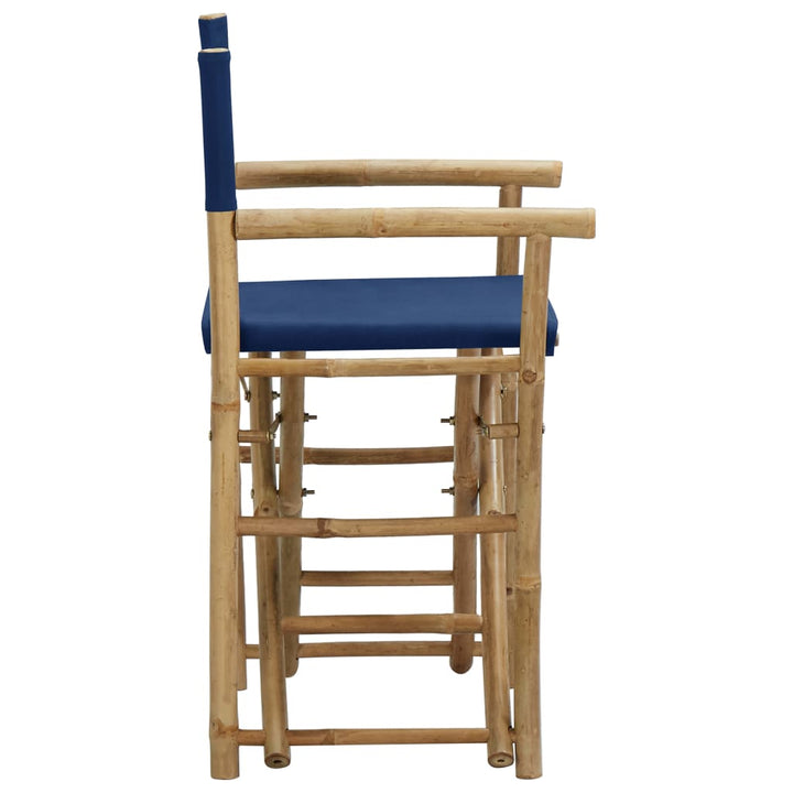 Regisseursstoelen 2 st inklapbaar blauw bamboe en stof - Griffin Retail