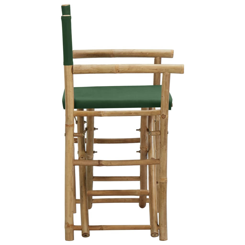 Regisseursstoelen 2 st inklapbaar groen bamboe en stof - Griffin Retail