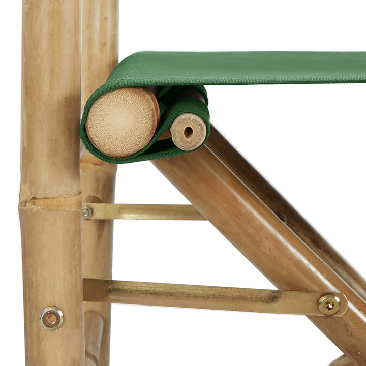 Regisseursstoelen 2 st inklapbaar groen bamboe en stof - Griffin Retail