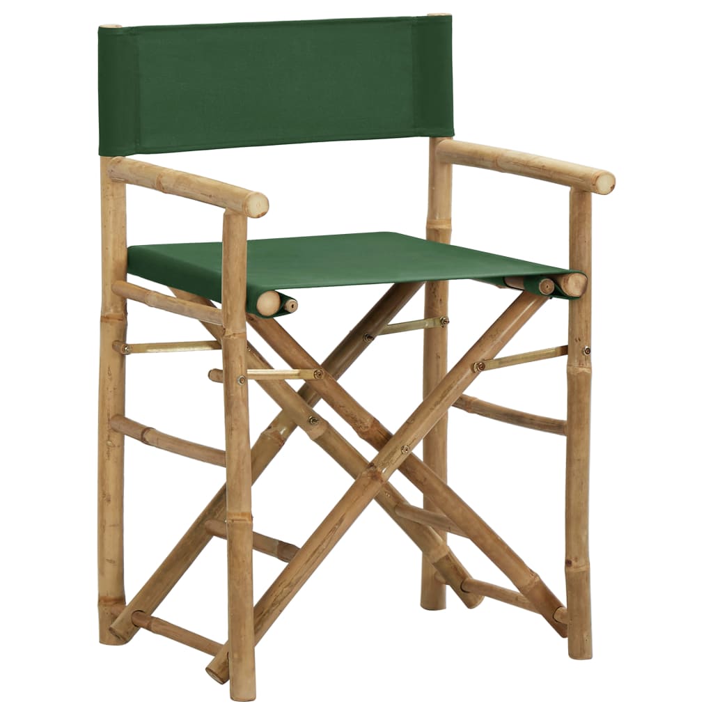 Regisseursstoelen 2 st inklapbaar groen bamboe en stof - Griffin Retail