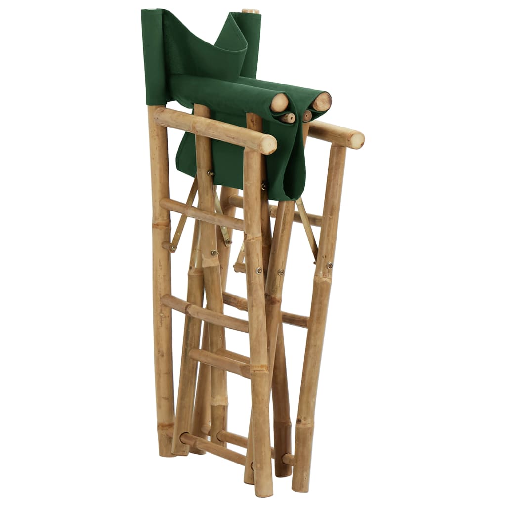 Regisseursstoelen 2 st inklapbaar groen bamboe en stof - Griffin Retail