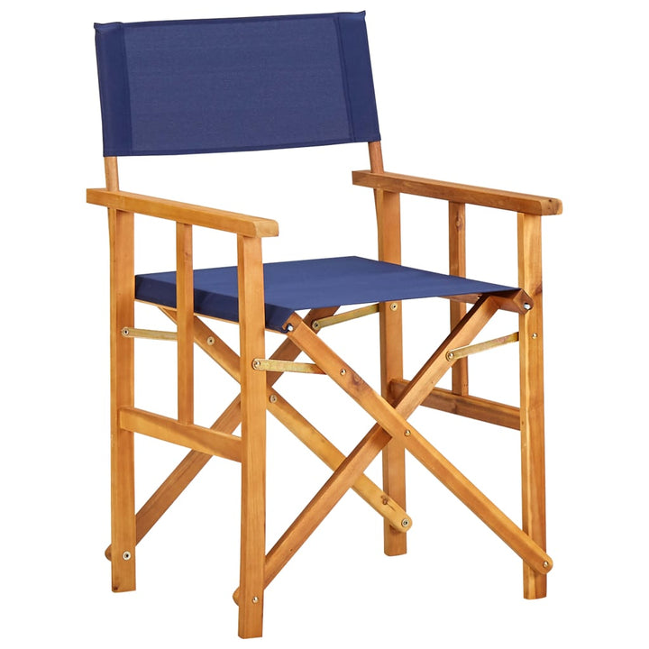 Regisseursstoelen 2 st massief acaciahout blauw - Griffin Retail