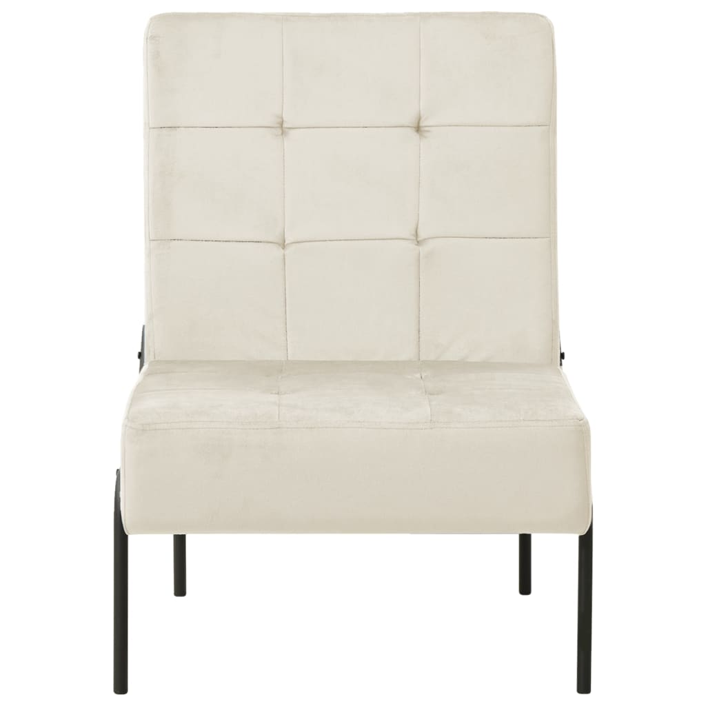 Relaxstoel 65x79x87 cm fluweel crèmewit - Griffin Retail