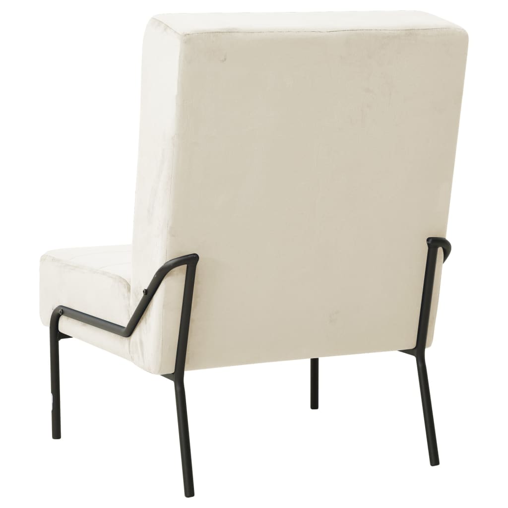 Relaxstoel 65x79x87 cm fluweel crèmewit - Griffin Retail