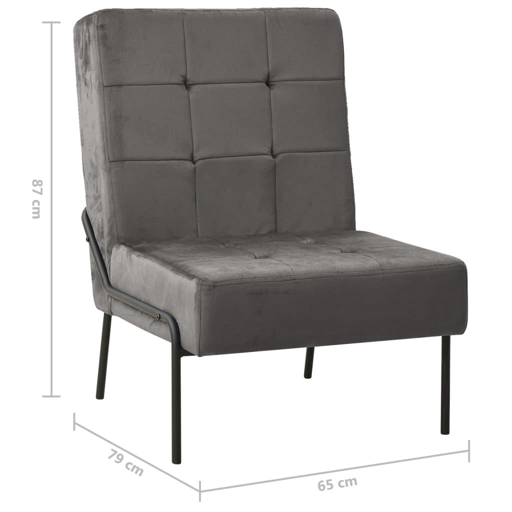 Relaxstoel 65x79x87 cm fluweel donkergrijs - Griffin Retail