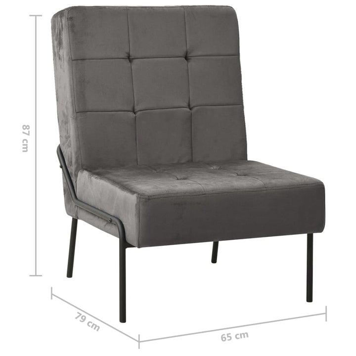 Relaxstoel 65x79x87 cm fluweel donkergrijs - Griffin Retail