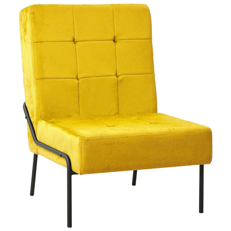 Relaxstoel 65x79x87 cm fluweel mosterdgeel - Griffin Retail