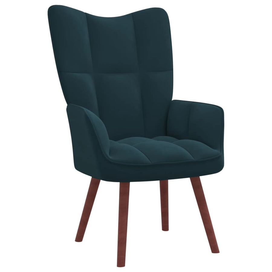 Relaxstoel fluweel blauw - Griffin Retail