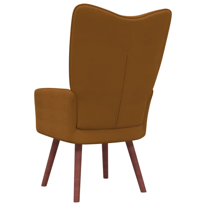 Relaxstoel fluweel bruin - Griffin Retail