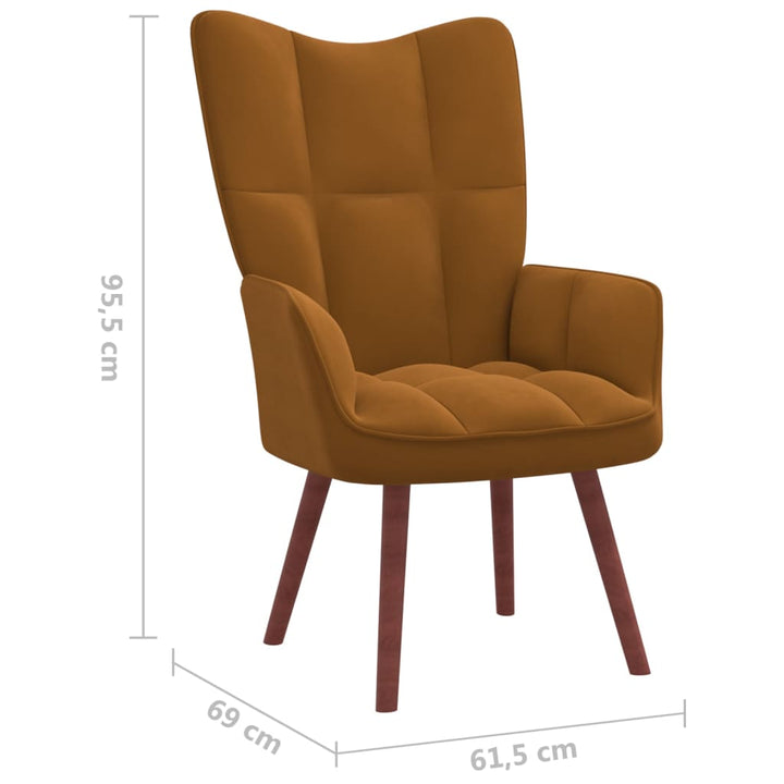 Relaxstoel fluweel bruin - Griffin Retail