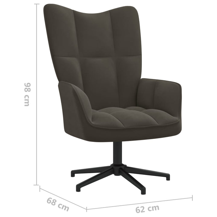 Relaxstoel fluweel donkergrijs - Griffin Retail