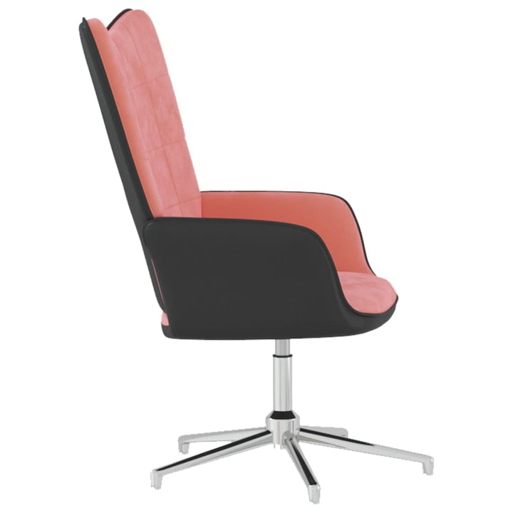 Relaxstoel fluweel en PVC roze - Griffin Retail