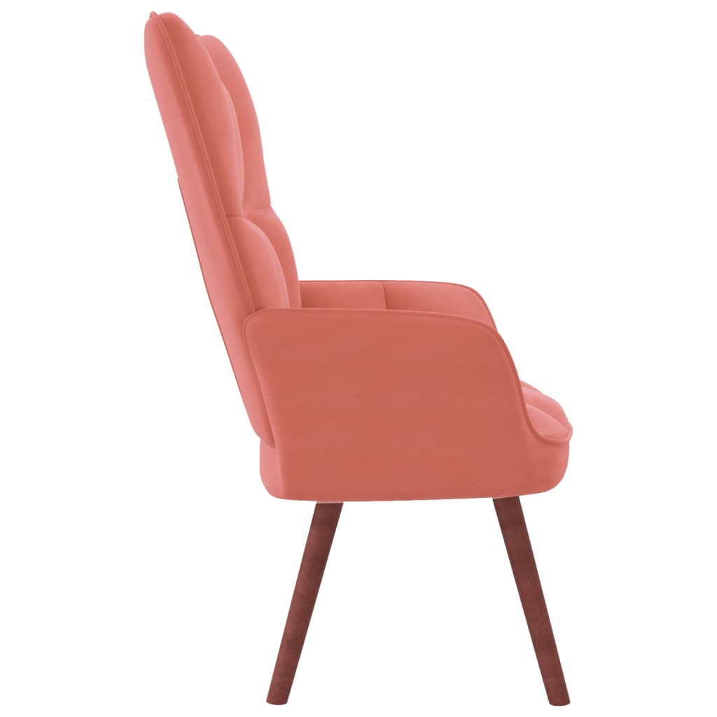 Relaxstoel fluweel roze - Griffin Retail