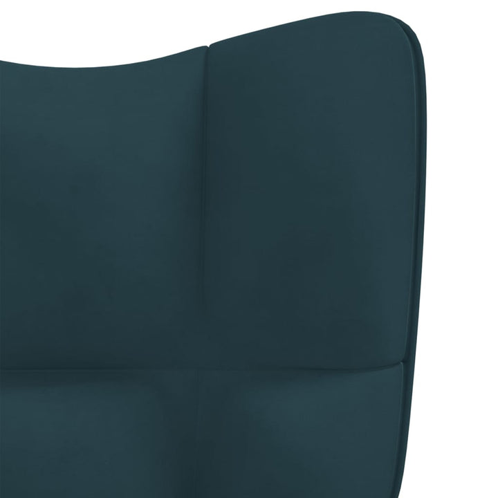 Relaxstoel met voetenbank fluweel blauw - Griffin Retail