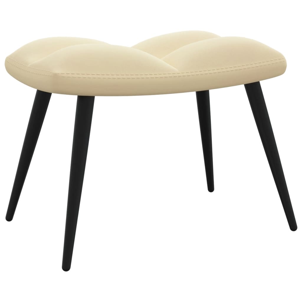 Relaxstoel met voetenbank fluweel crèmewit - Griffin Retail