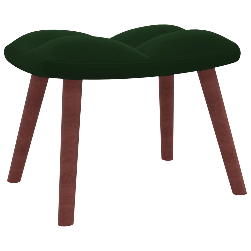 Relaxstoel met voetenbank fluweel donkergroen - Griffin Retail