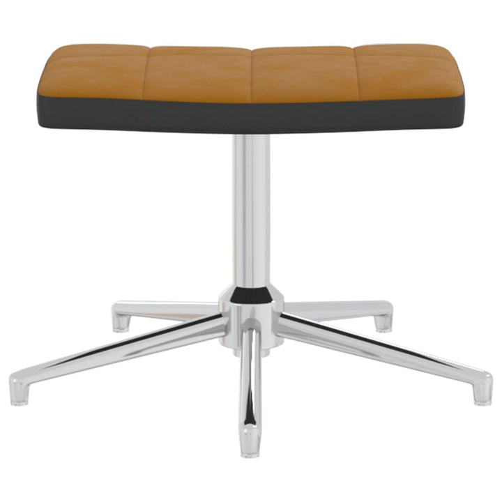Relaxstoel met voetenbank fluweel en PVC bruin - Griffin Retail