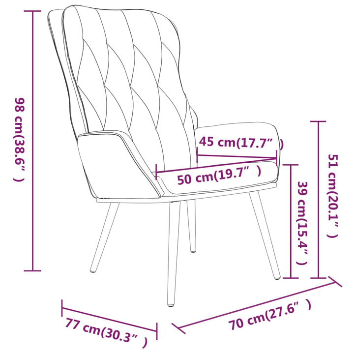 Relaxstoel met voetenbank fluweel lichtgrijs - Griffin Retail
