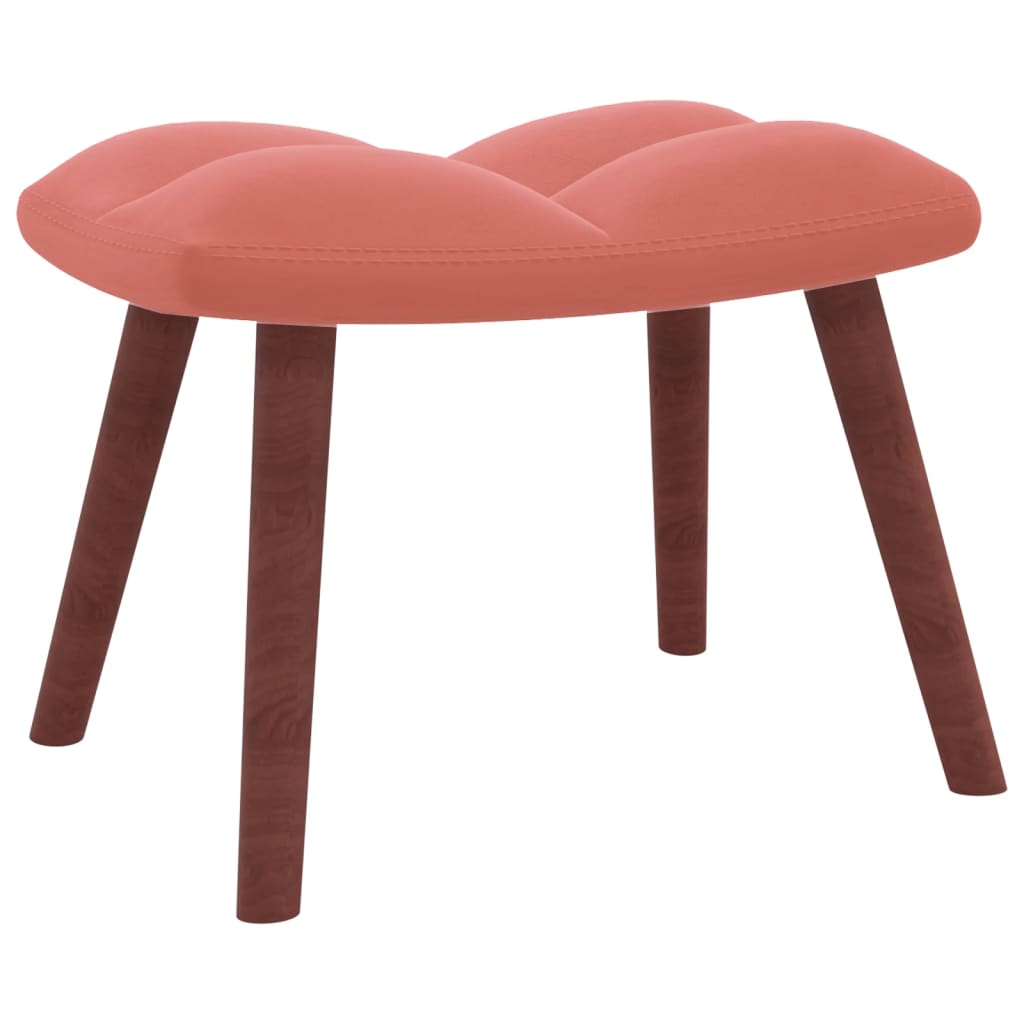 Relaxstoel met voetenbank fluweel roze - Griffin Retail