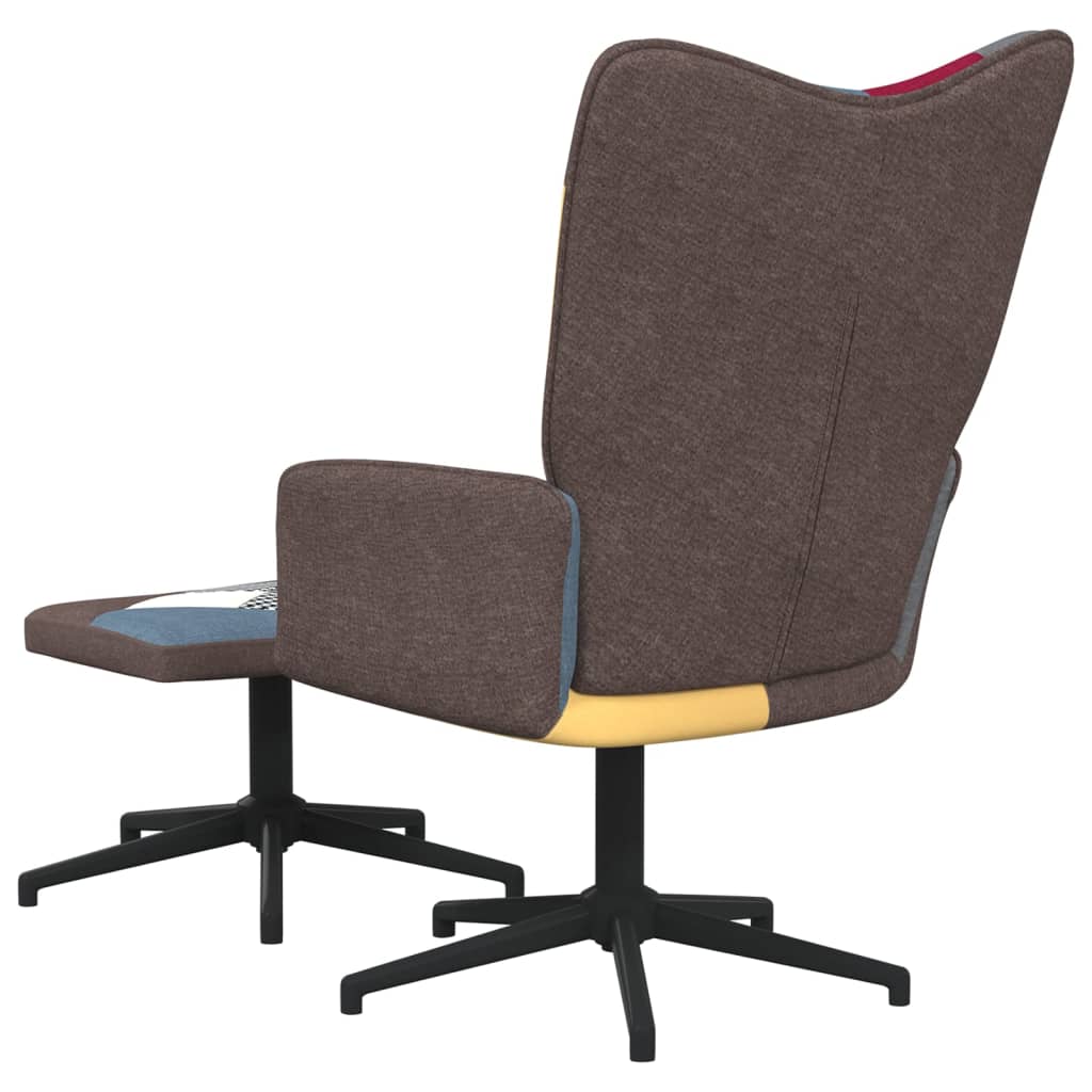 Relaxstoel met voetenbank patchwork stof - Griffin Retail