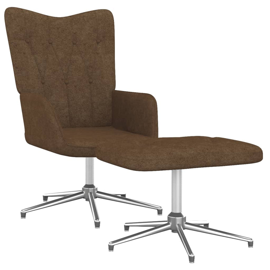 Relaxstoel met voetenbank stof bruin - Griffin Retail