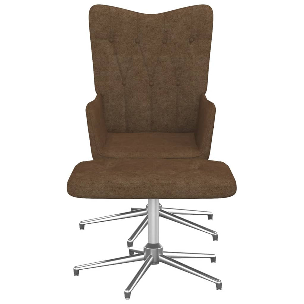 Relaxstoel met voetenbank stof bruin - Griffin Retail