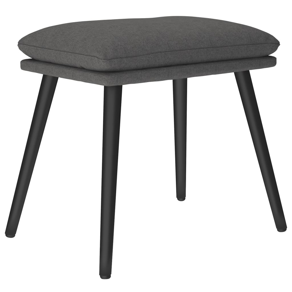 Relaxstoel met voetenbank stof donkergrijs - Griffin Retail