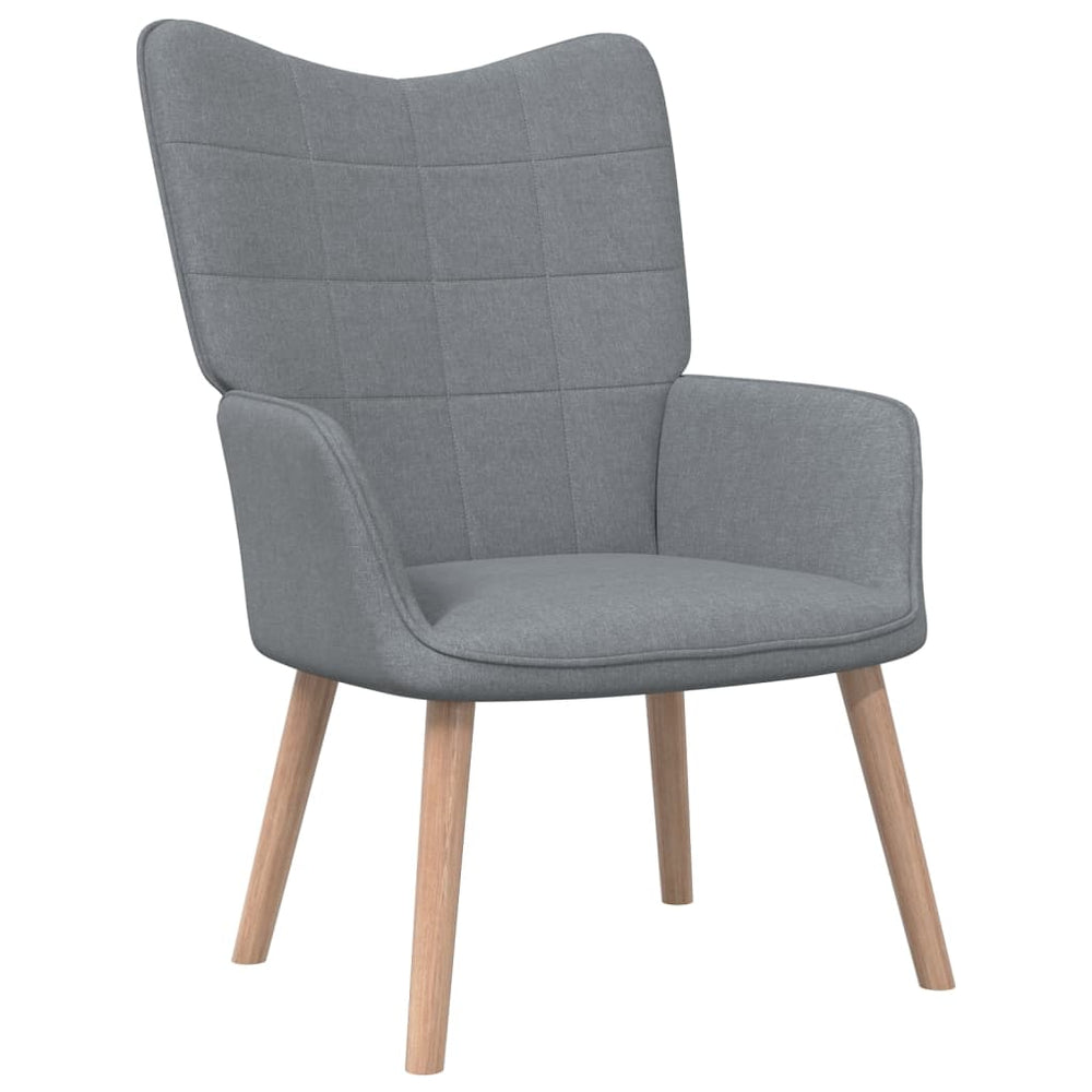 Relaxstoel met voetenbank stof lichtgrijs - Griffin Retail