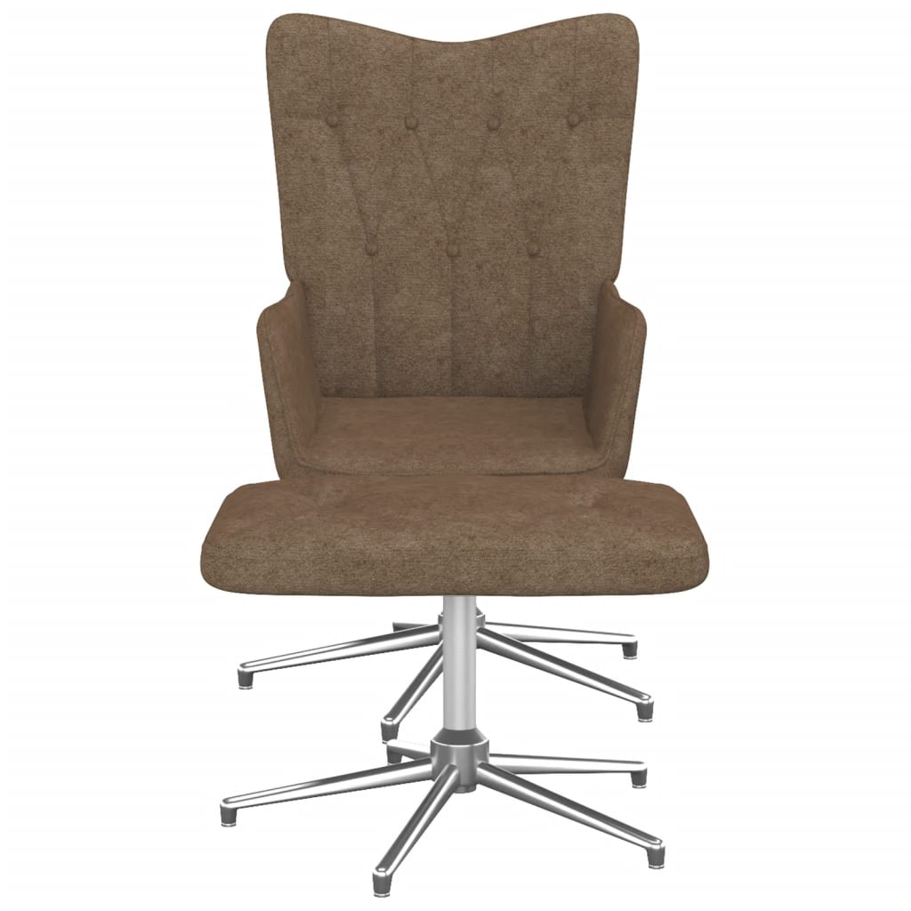 Relaxstoel met voetenbank stof taupe - Griffin Retail