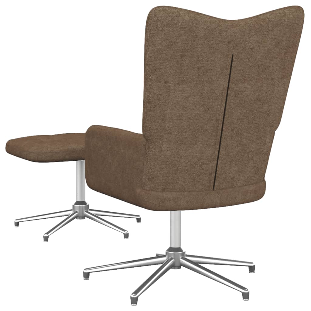 Relaxstoel met voetenbank stof taupe - Griffin Retail