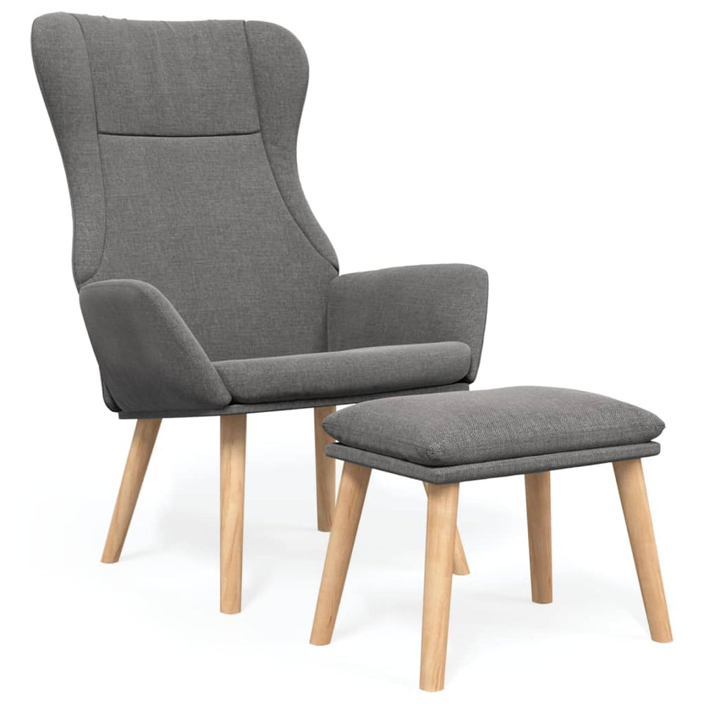 Relaxstoel met voetenbankje stof lichtgrijs - Griffin Retail