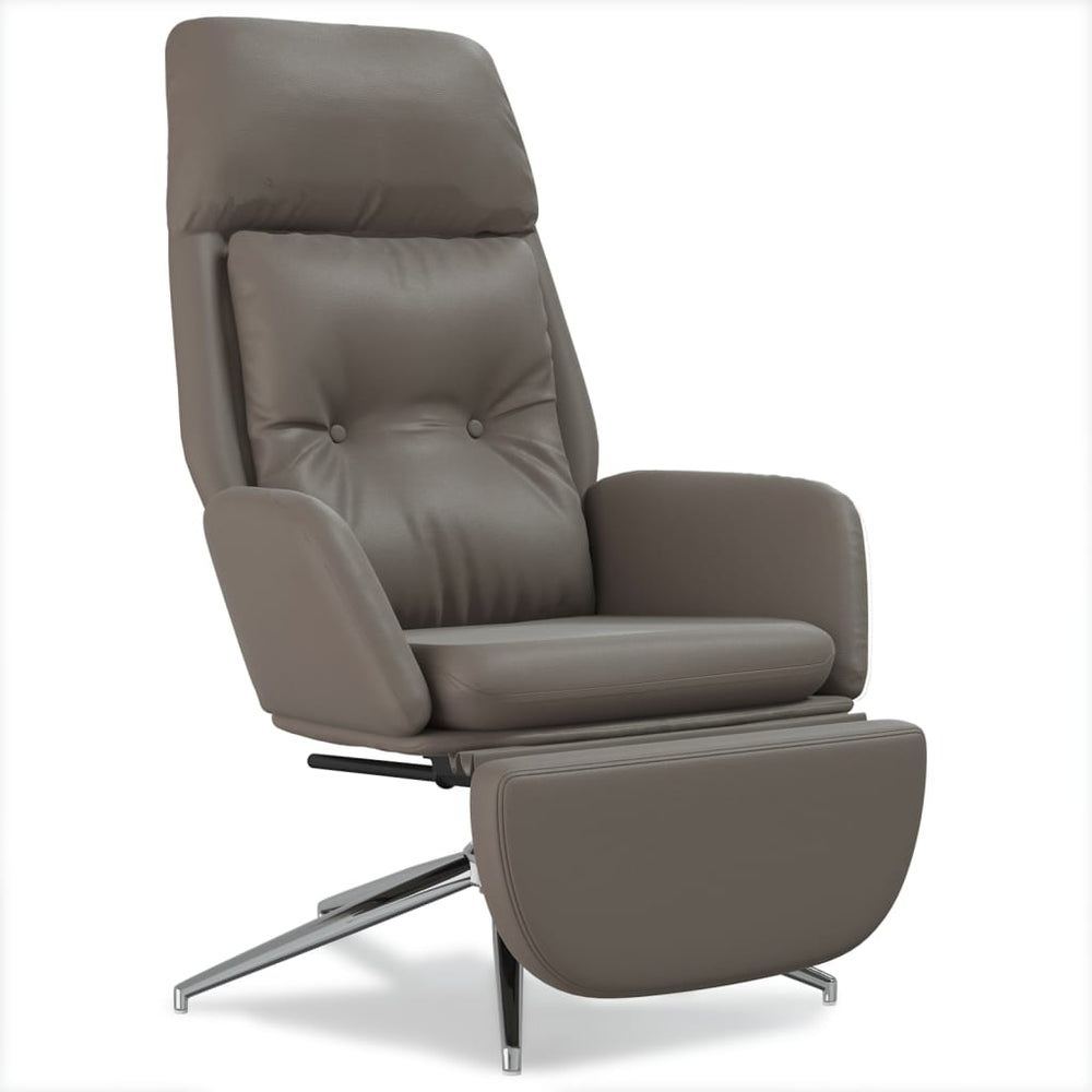 Relaxstoel met voetensteun echt leer en kunstleer grijs - Griffin Retail