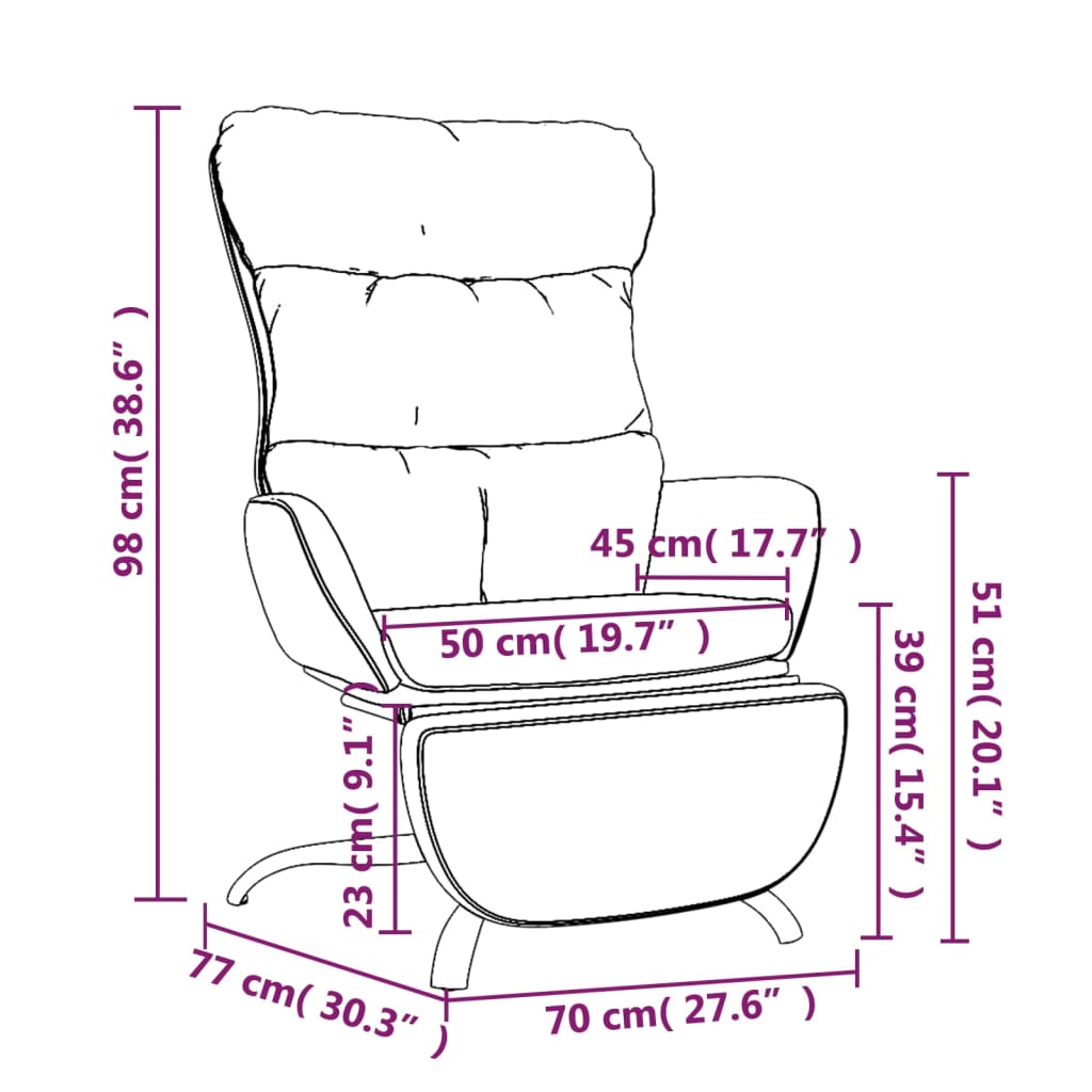 Relaxstoel met voetensteun stof donkergrijs - Griffin Retail