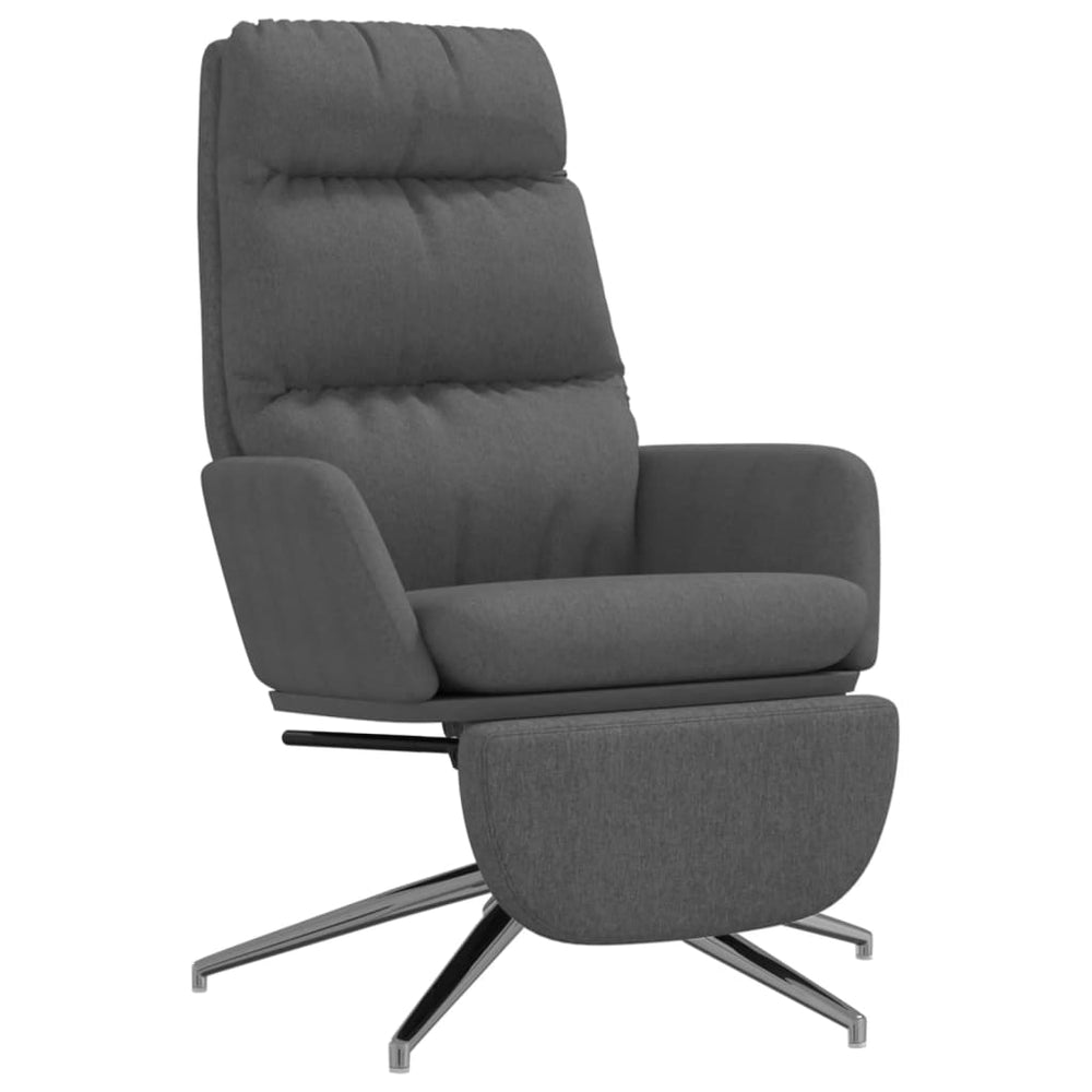 Relaxstoel met voetensteun stof donkergrijs - Griffin Retail