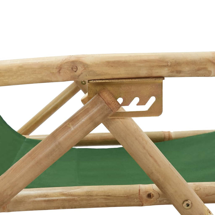 Relaxstoel verstelbaar bamboe en stof groen - Griffin Retail