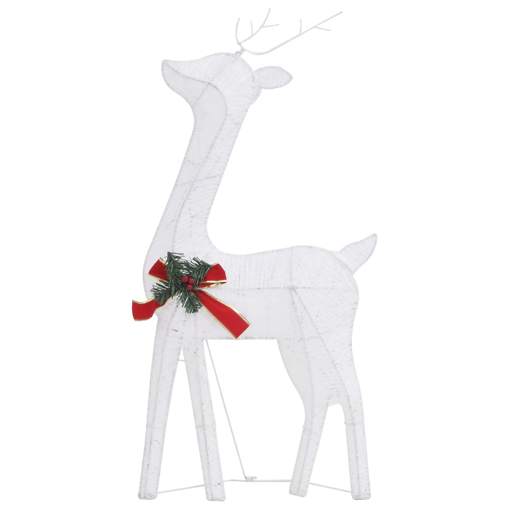 Rendierfamilie Kerstmis koudwit 270x7x90 cm mesh zilverkleurig - Griffin Retail